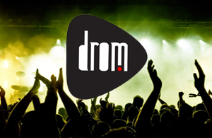 drom logo over a concert audience